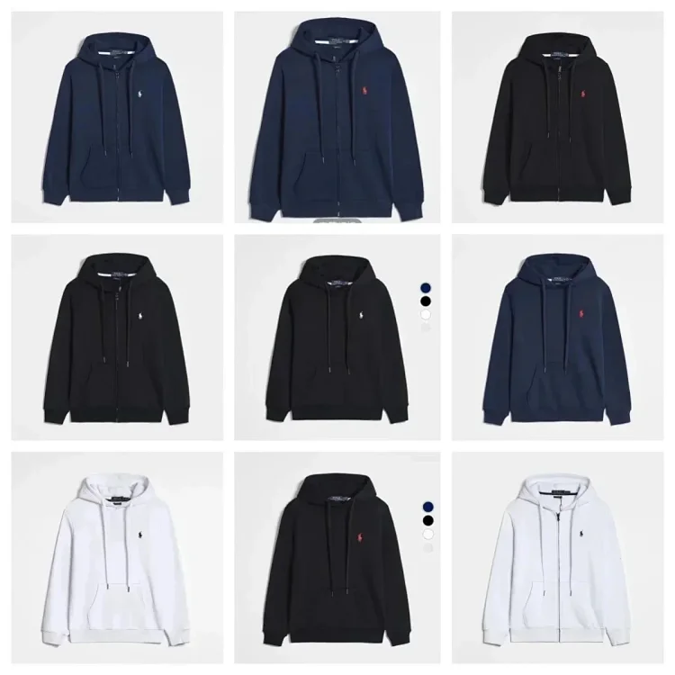 Polo zip up hoodie ( 12 colors