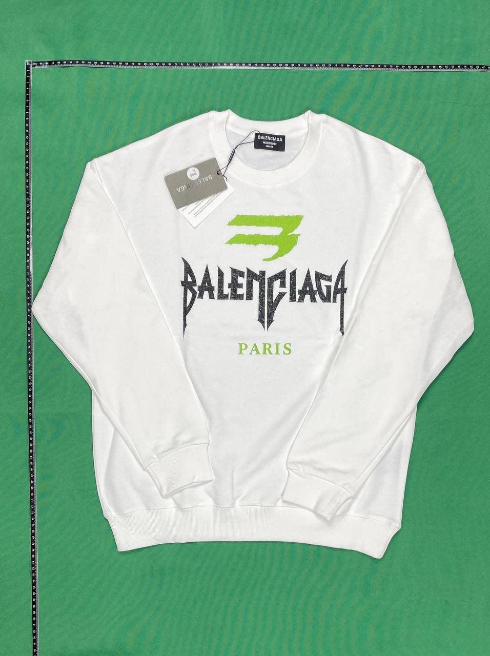 Balenciaga Distressed Logo Long-Sleeved Sweatshirt -1