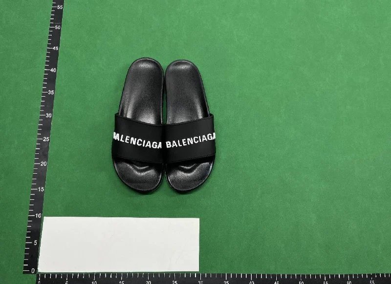 Balenciaga Logo Slide Sandals -3