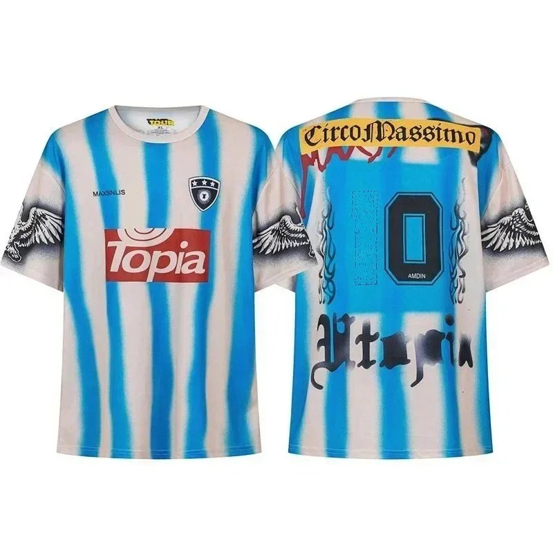 Men's football uniform loose mesh sports jersey-1119                   -4