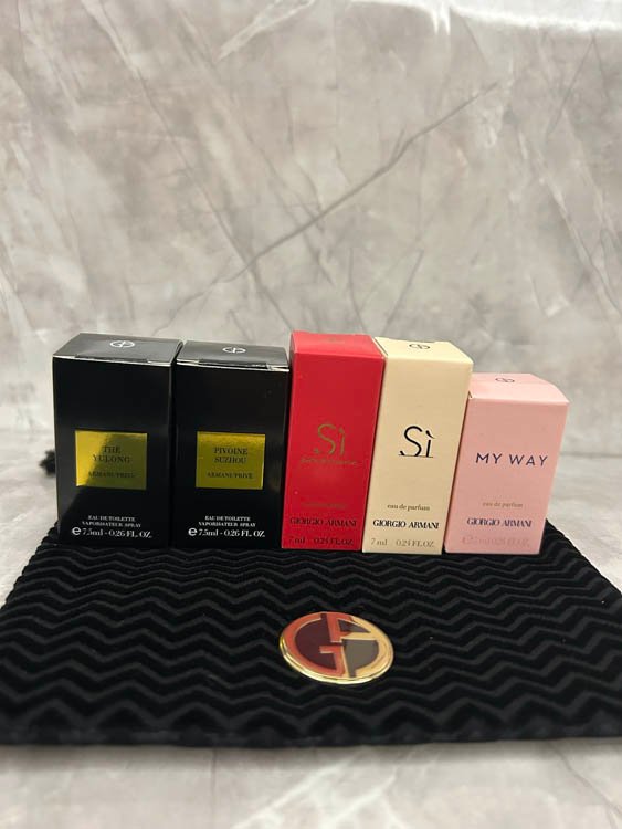 Armani perfume sample set of 5 with drawstring bag-3268                   -2